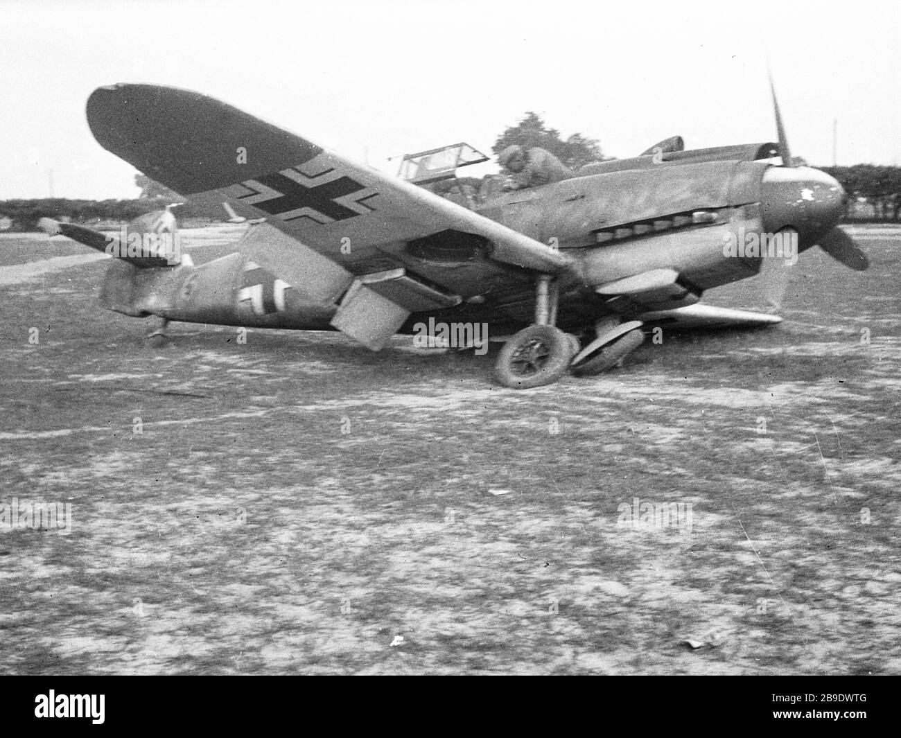 A Messerschmitt Me 109 After A Crash Landing The Landing Gear Is Broken The Picture Was
