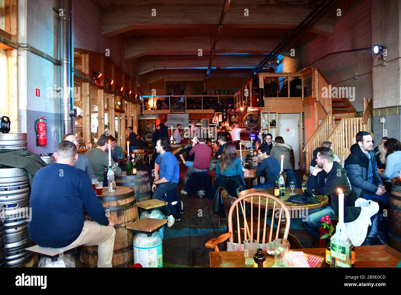 People sitting inside the Kaapse brewery inside the former Fenix Food ...