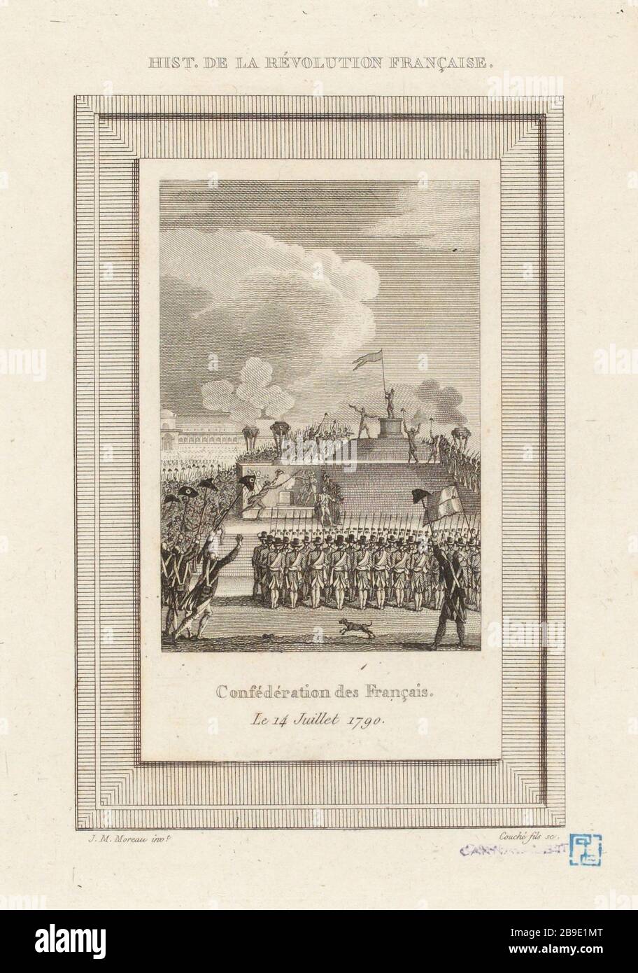 French Confederation. / July 14, 1790 (as registered) | History of the French Revolution (as a whole). Stock Photo