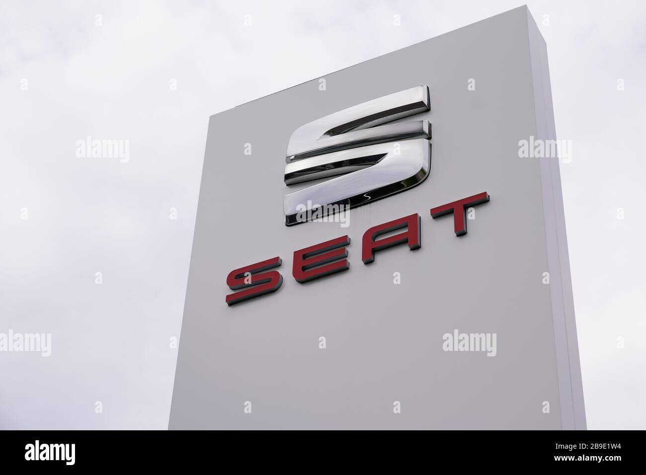 Seat spanish car manufacturer logo hires stock photography and images