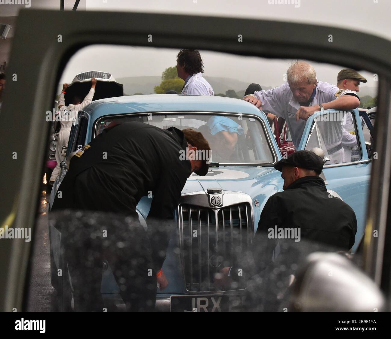 Bruce Chapman, Rupert Keegan, MG Magnette ZB, St Mary's Trophy, production saloons, Goodwood Revival 2017, September 2017, automobiles, cars, circuit Stock Photo