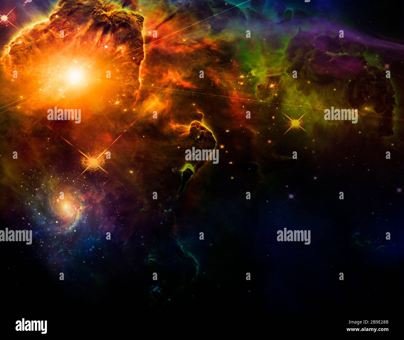 Bright stars and nebulae in vivid space Stock Photo - Alamy