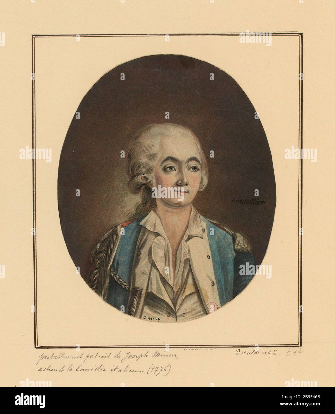 J. Menier, actor of the Comedie Italienne in 1776. (IFF 8) (dummy title) Stock Photo