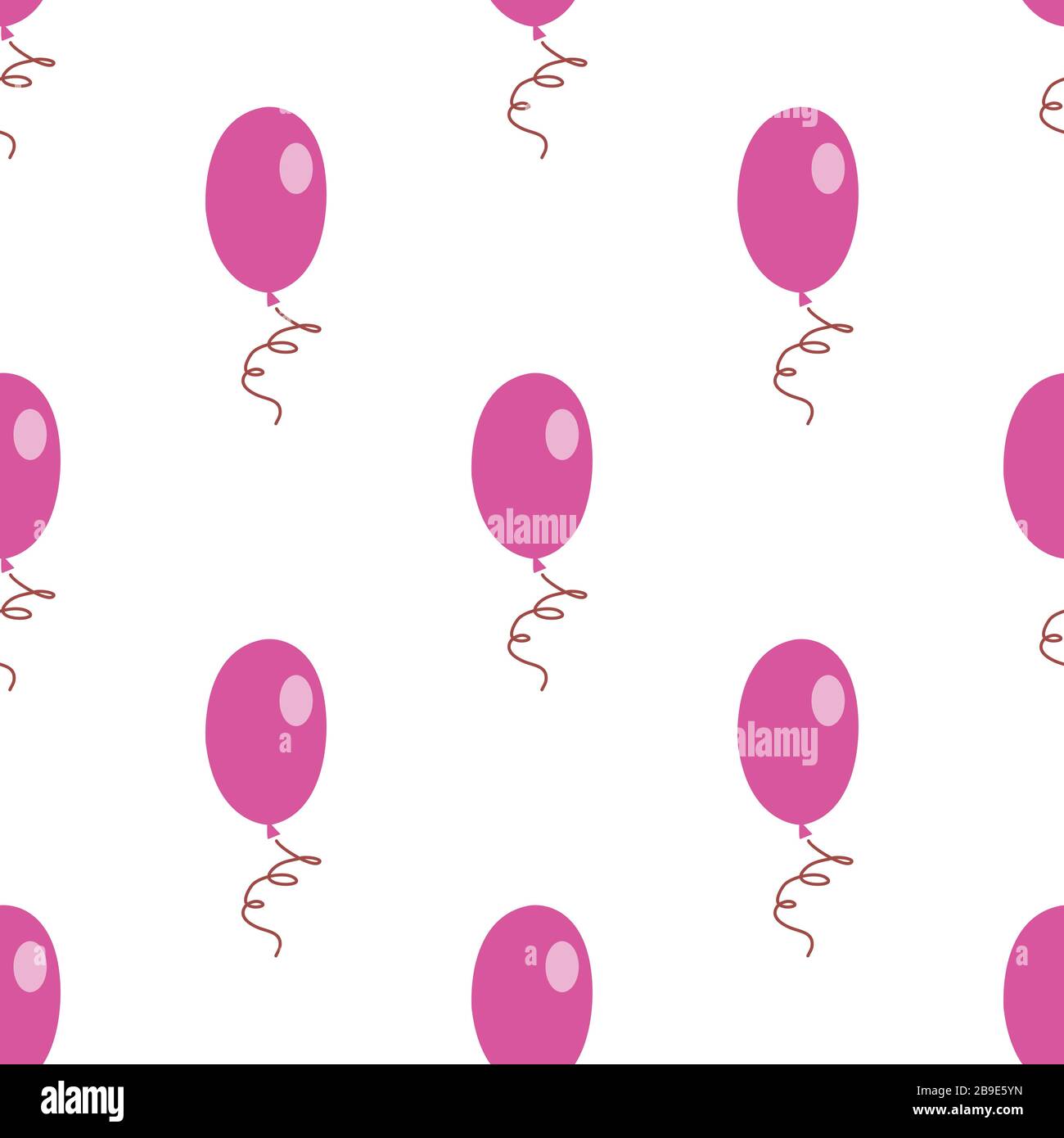 Pink white air balloons seamless pattern Stock Vector