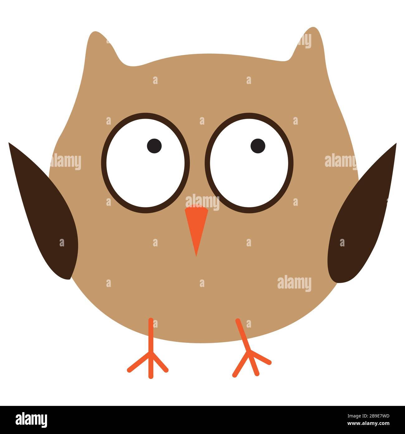 Crazy funny owl hand drawn Stock Vector