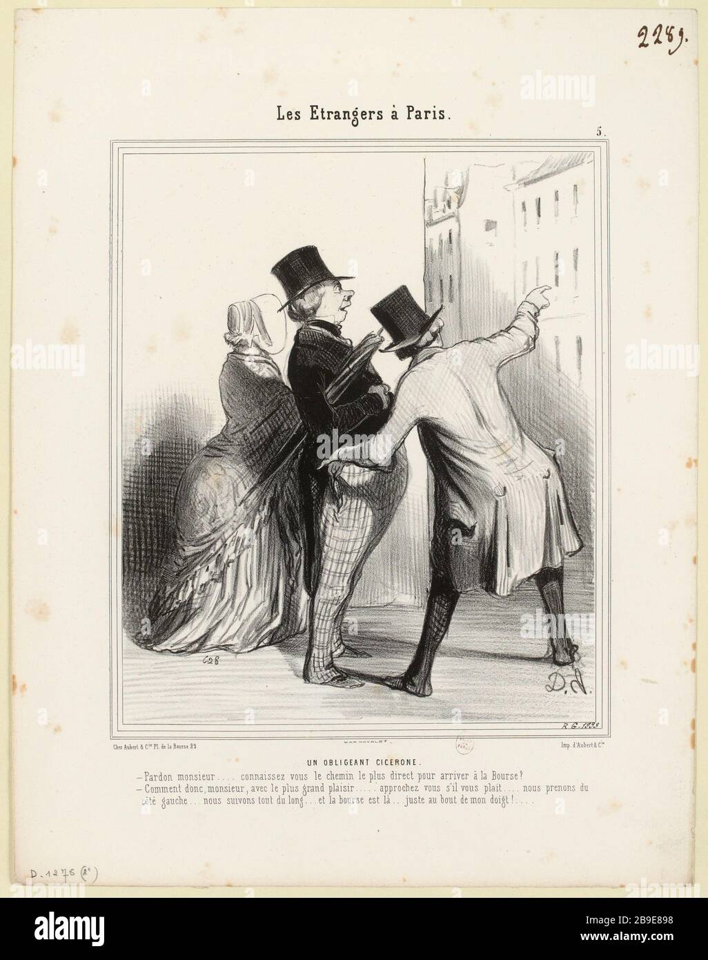 A compelling Cicerone. / No. 5 (as listed) | Foreigners in Paris (as a whole) Stock Photo