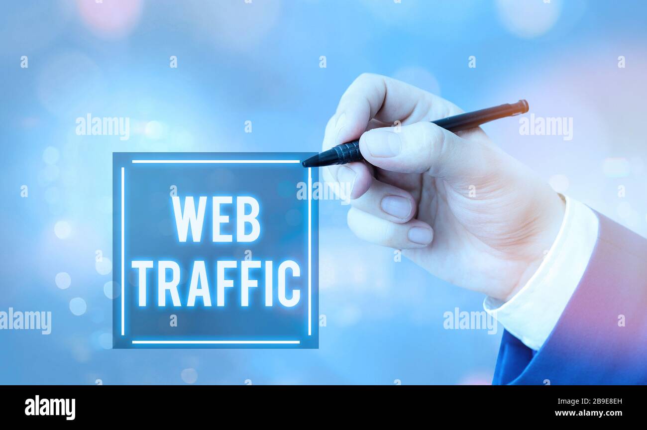 Conceptual hand writing showing Web Traffic. Concept meaning the amount ...