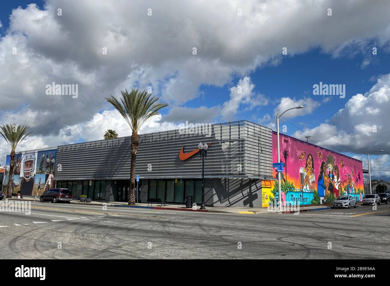 General overall view of the closed Nike East Los community store, Monday,  March 23, 2020, in Los Angeles amid the global coronavirus COVID-19  pandemic. (Photo by IOS/Espa-Images Stock Photo - Alamy