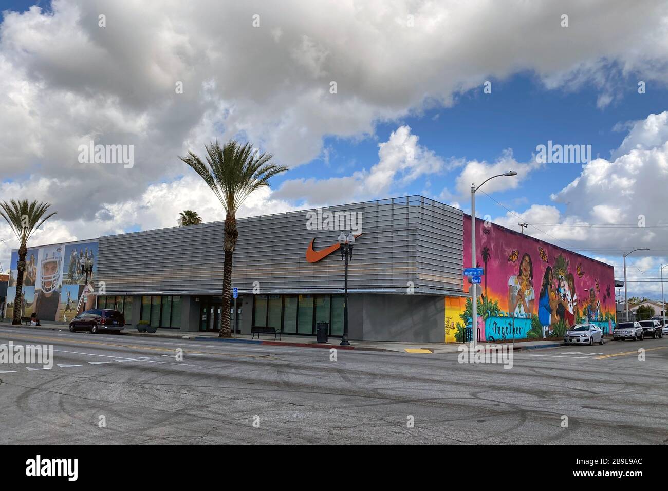 General overall view of the closed Nike East Los community store, Monday,  March 23, 2020, in Los Angeles amid the global coronavirus COVID-19  pandemic. (Photo by IOS/Espa-Images Stock Photo - Alamy