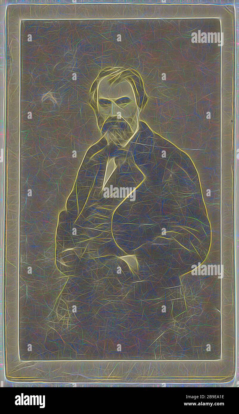 Eug. Pelletan, depute Pierre Clement Eugene Pelletan, 1813 - 1884, French, 1865 - 1870, Albumen silver print, Reimagined by Gibon, design of warm cheerful glowing of brightness and light rays radiance. Classic art reinvented with a modern twist. Photography inspired by futurism, embracing dynamic energy of modern technology, movement, speed and revolutionize culture. Stock Photo
