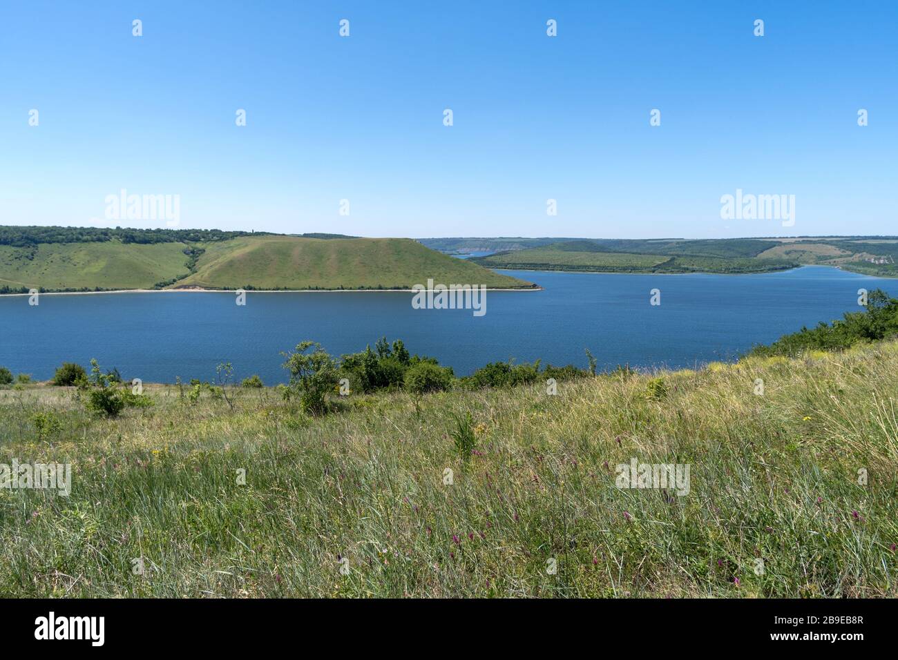 Dniester river, Ukraine, high angle view Stock Photo