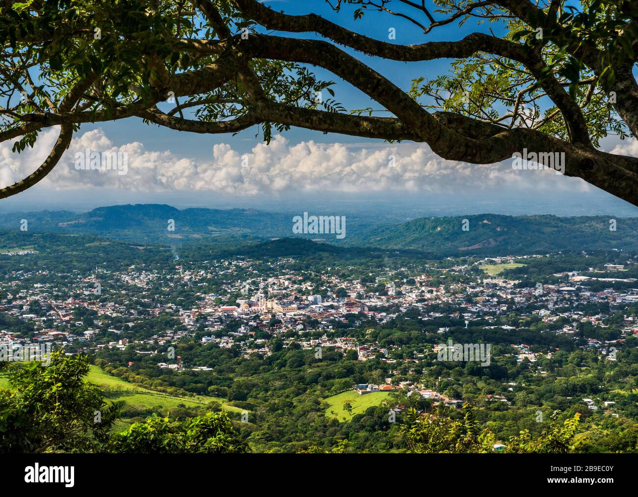 City of San Andres Tuxtla, from viewpoint in Sierra de Los Tuxtlas