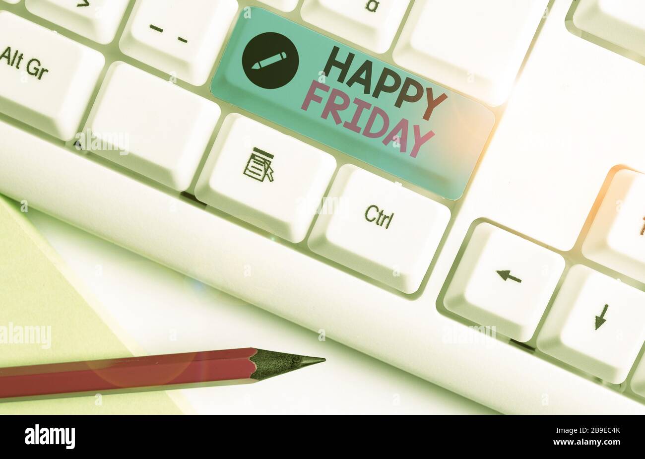 Handwriting text Happy Friday. Conceptual photo Greetings on Fridays ...