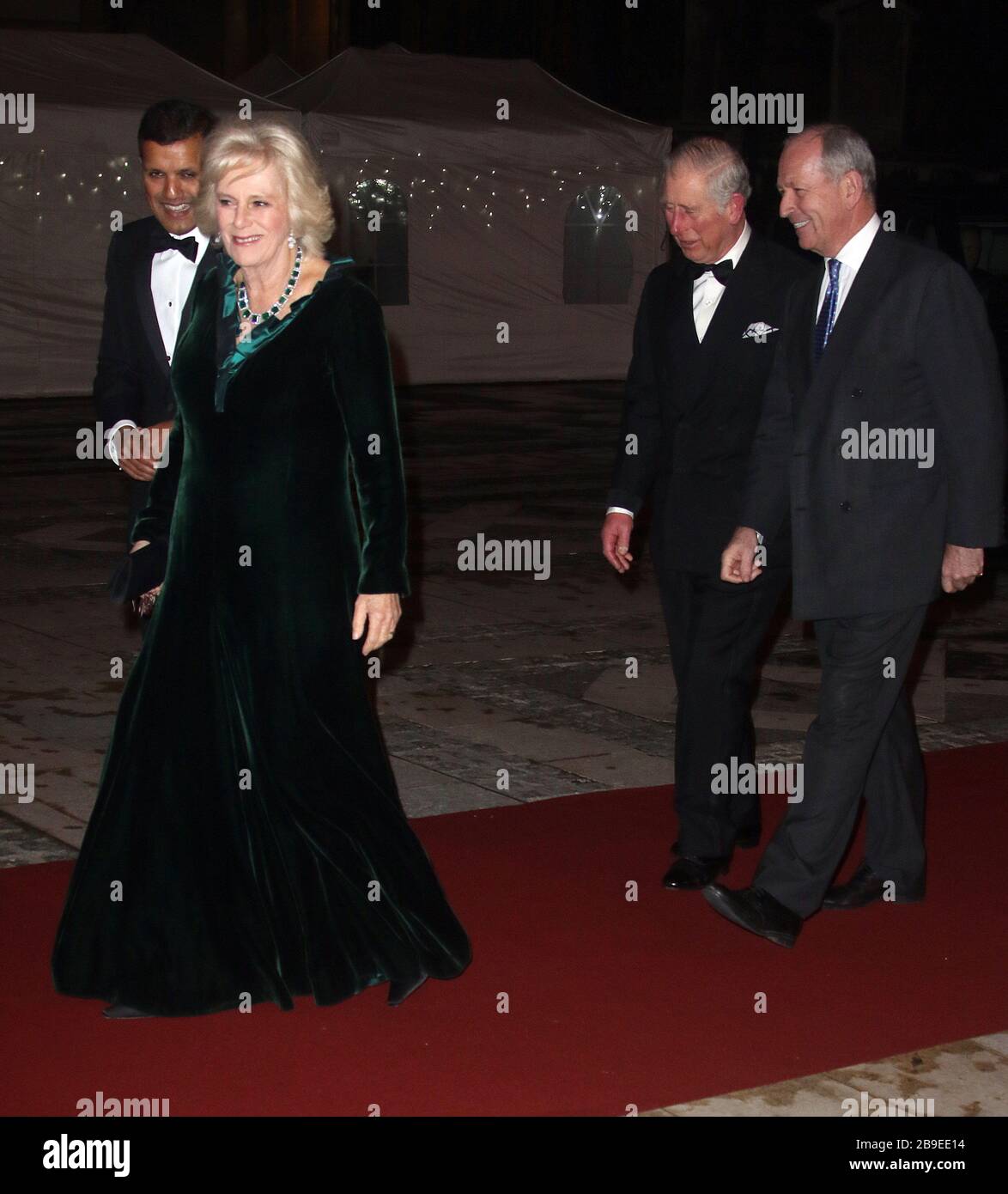 Feb 02, 2017 - London, England, UK - The British Asian Trust reception and dinner, Guildhall - Red Carpet Arrivals Photo Shows: Camilla, Duchess Of Co Stock Photo