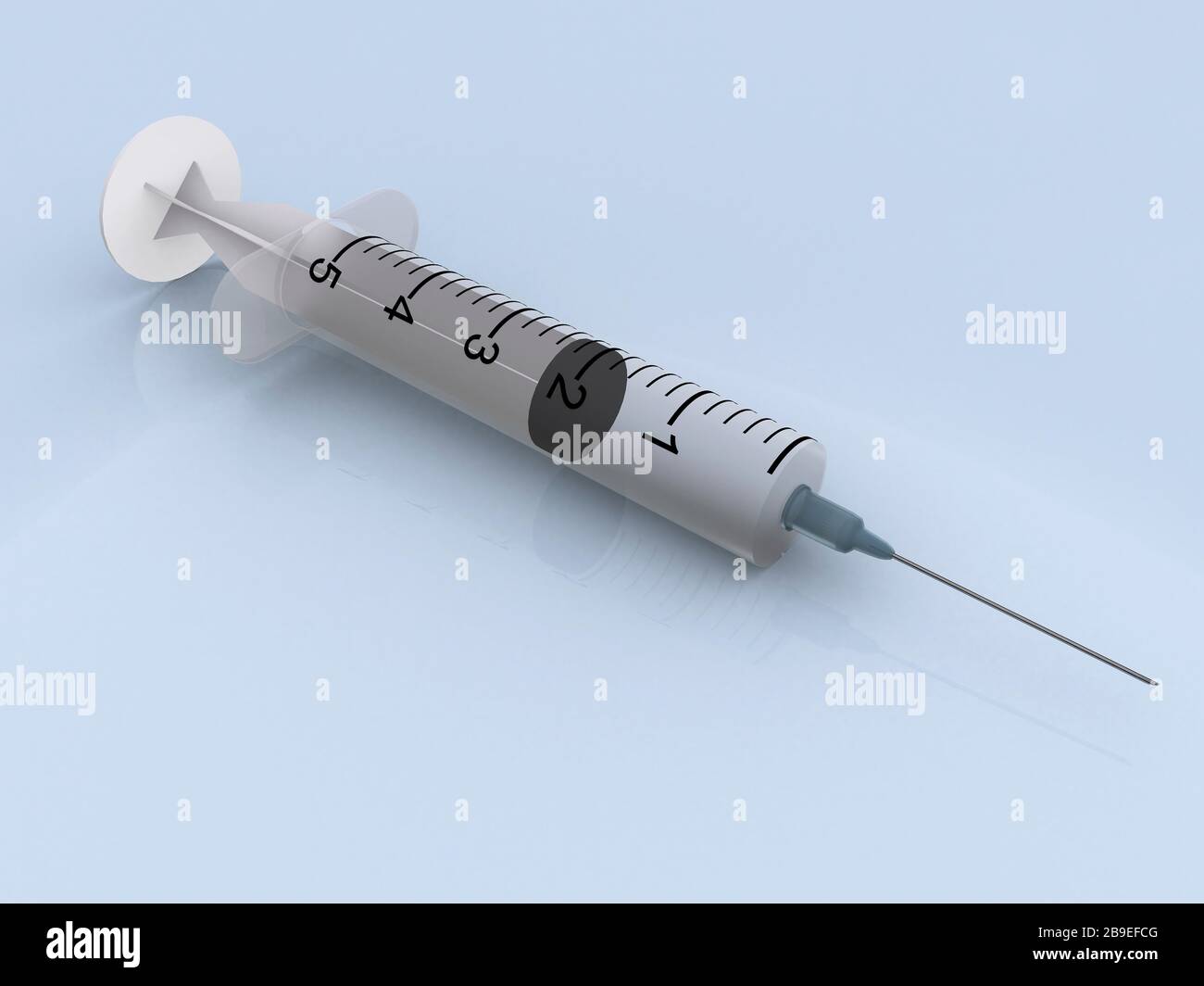 Medical illustration of a syringe. Stock Photo