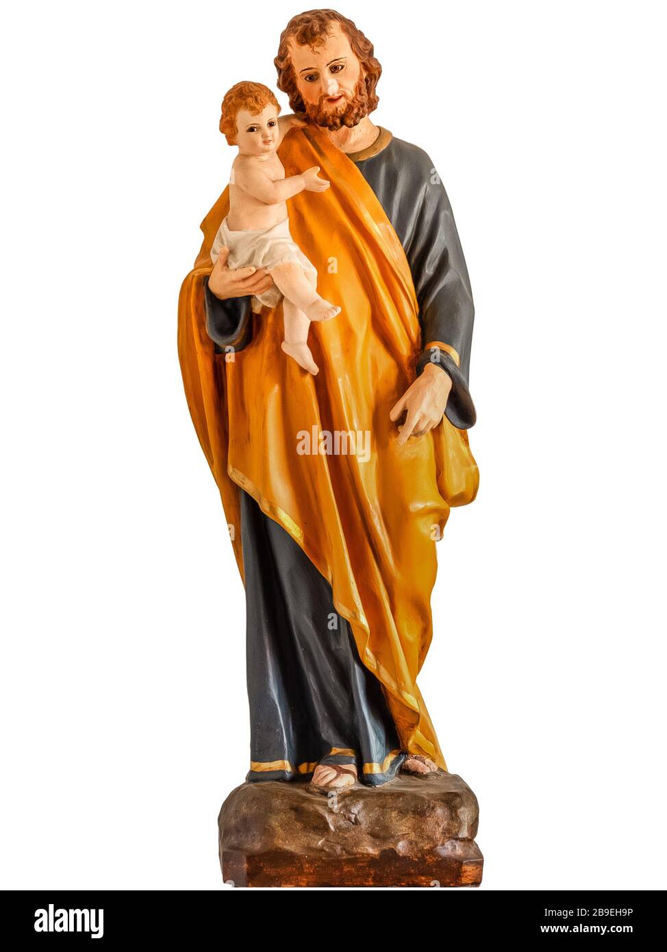 Saint Joseph holding Baby Jesus on white background Stock Photo Alamy