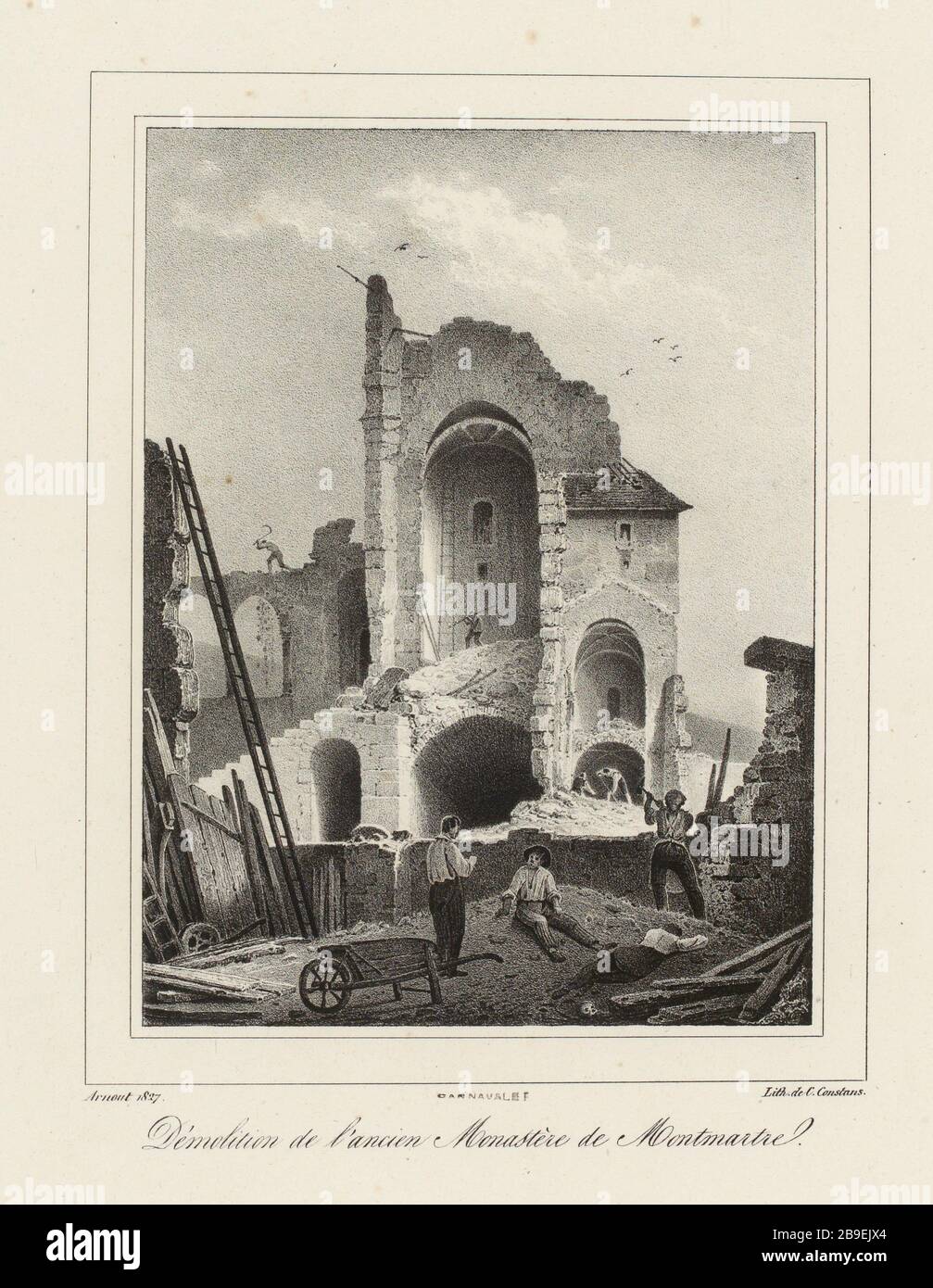 Demolition of the old monastery of Montmartre. (As listed Stock Photo ...