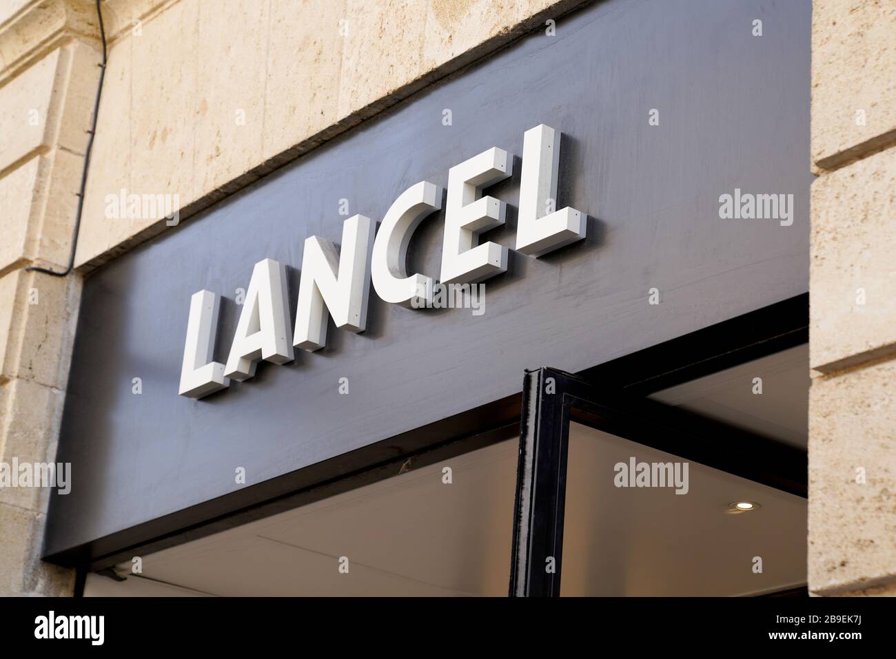 Bordeaux , Aquitaine / France - 09 18 2019 : shop sign Lancel Fashion Boutique store french Stock Photo