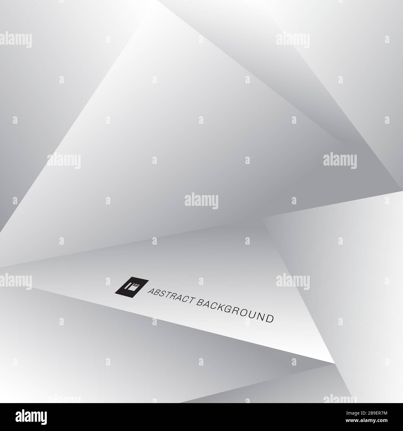 Abstract background 3D white and gray geometric low polygon. Vector ...