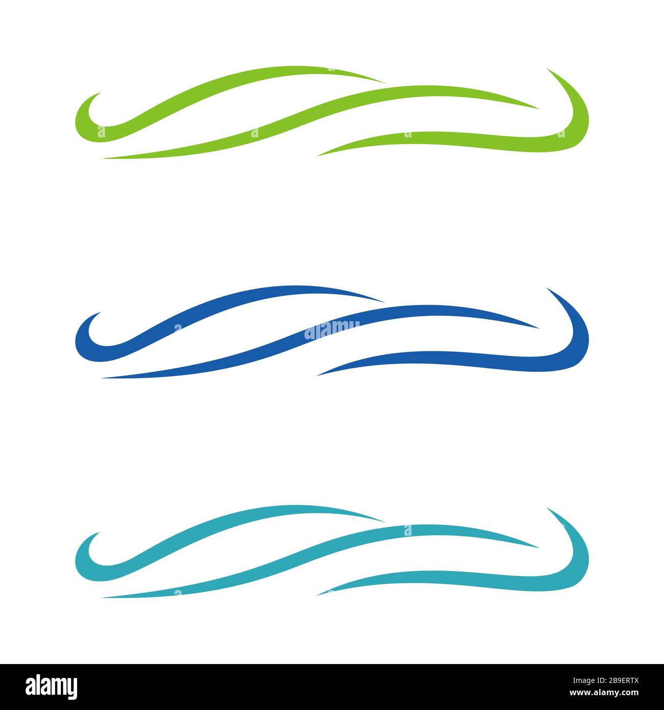 Set of Colorful Waves Swoosh Vector Logo Template Illustration