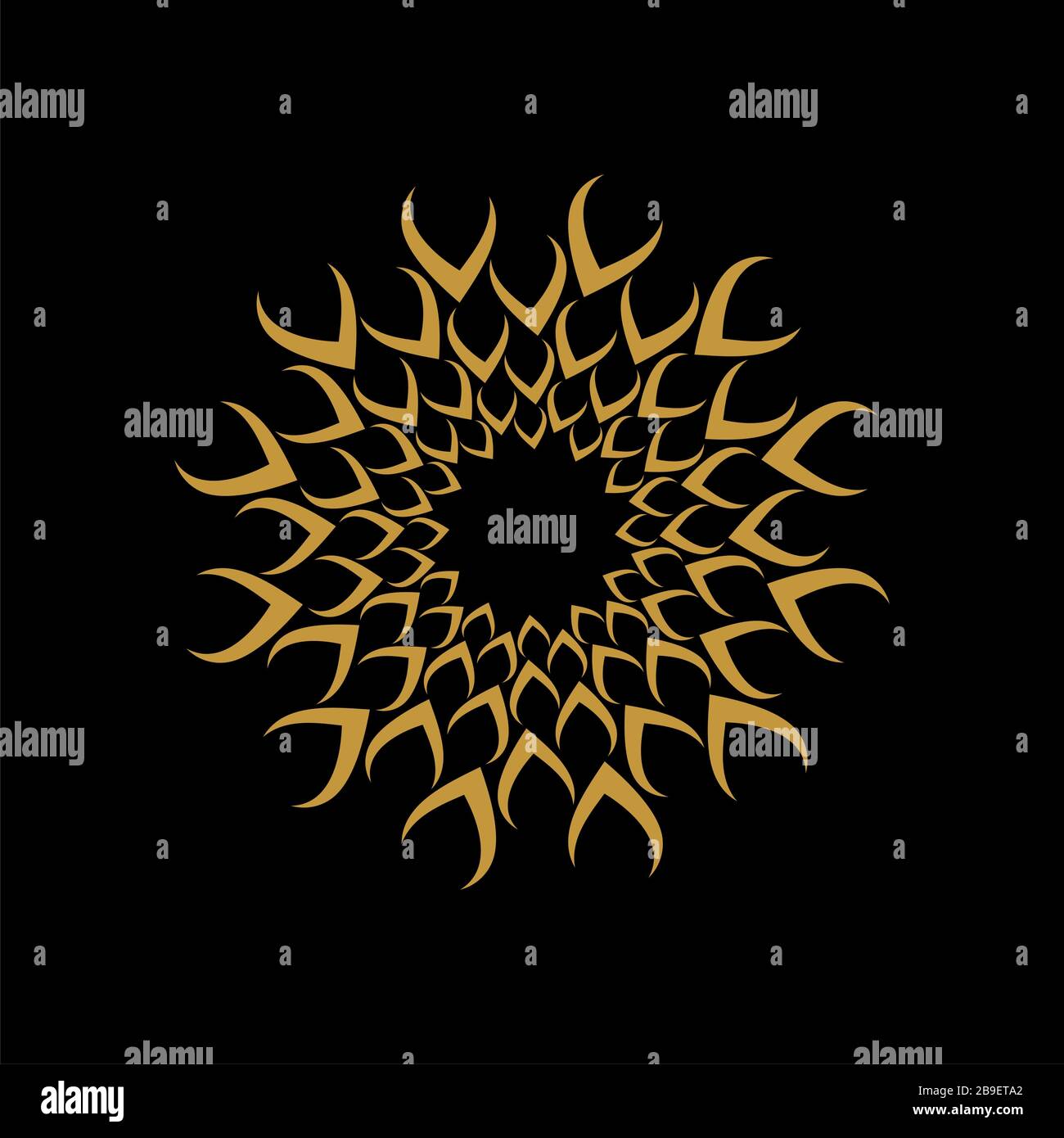 Ornamental Gold Flower Logo Template Illustration Design. Vector EPS 10 ...