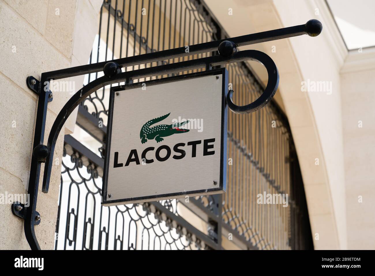 Arcachon , Aquitaine / France - 10 08 2019 : Lacoste logo French fashion company shop Photo -
