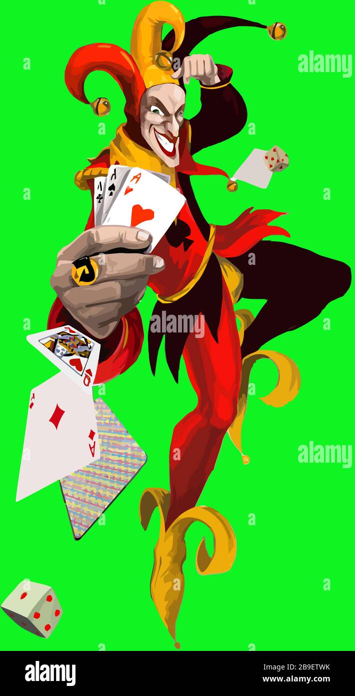 joker card game clown strategy illustration Stock Photo