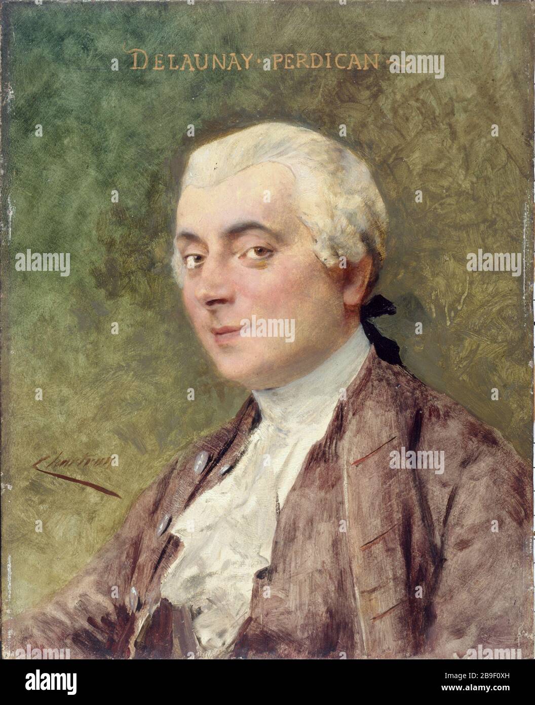 DELAUNAY PERE LOUIS, member of the Comédie-FRENCH IN THE ROLE OF Perdican "WHIMS OF MARIANNE" ALFRED DE MUSSET Théobald Chartran (1849-1907). "Louis Delaunay père (1826-1903), sociétaire de la Comédie-Française, dans le rôle de Perdican des "Caprices de Marianne" d'Alfred de Musset. Huile sur bois. Paris, musée Carnavalet. Stock Photo
