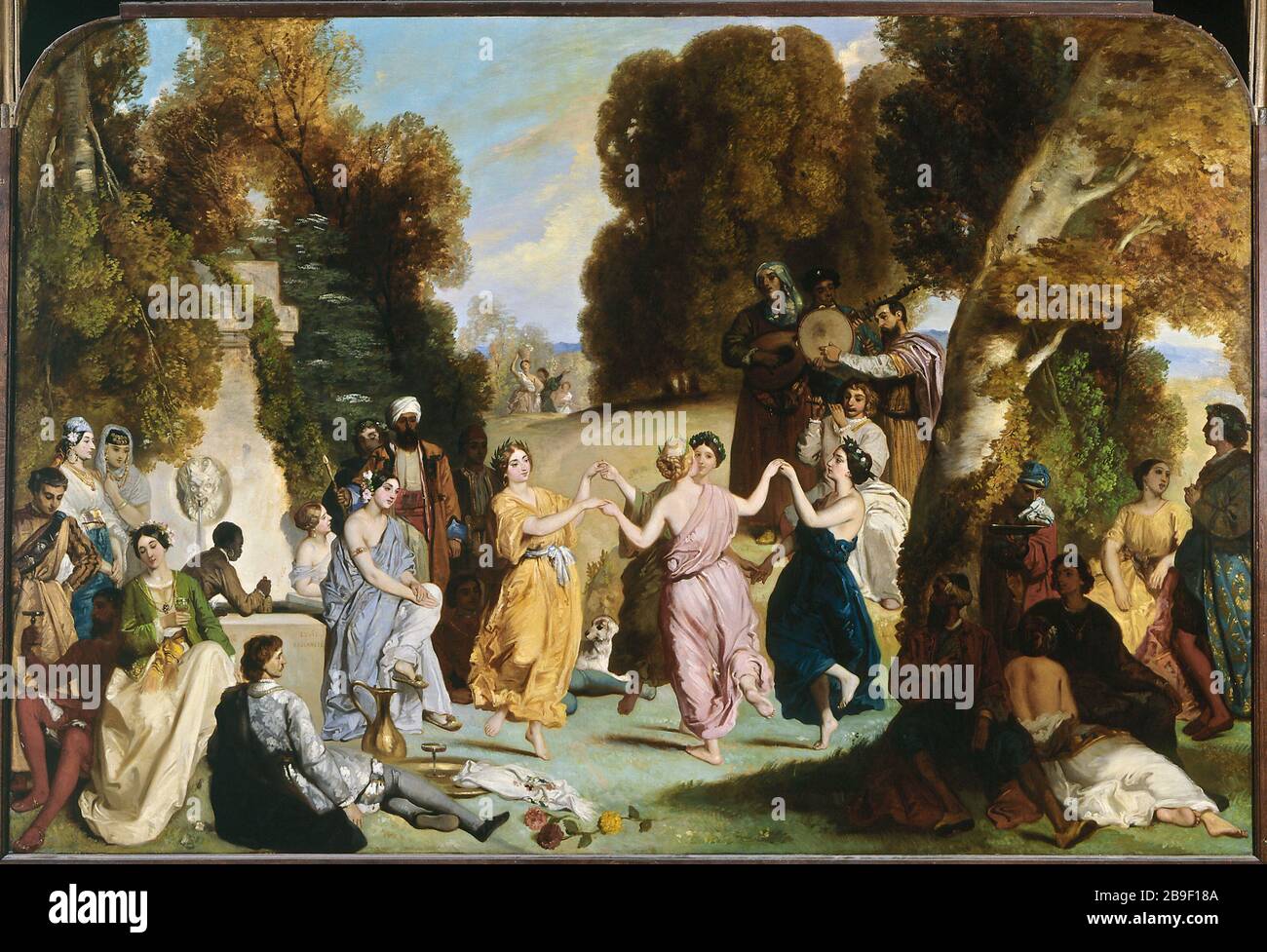 DANCE OF MUSES Louis Boulanger (1806-1867). 'La danse des muses'. Huile sur toile. Paris, musée Carnavalet. Stock Photo