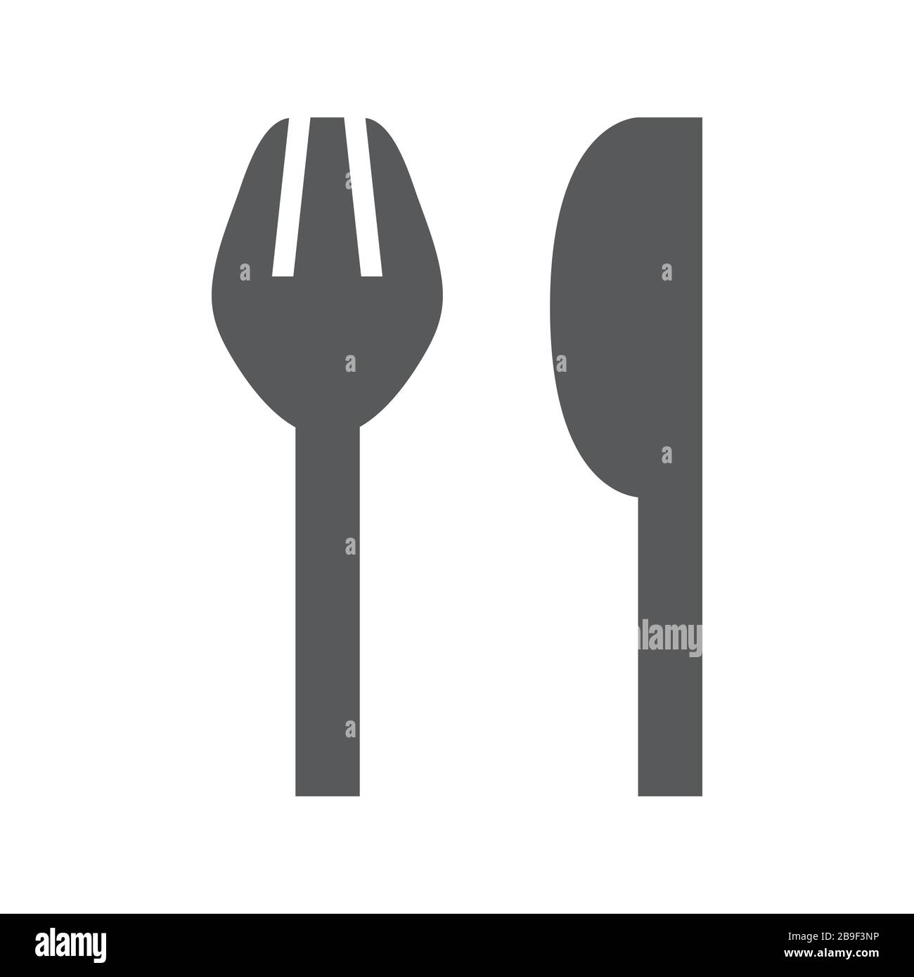 Simple fork and knife icon Stock Vector