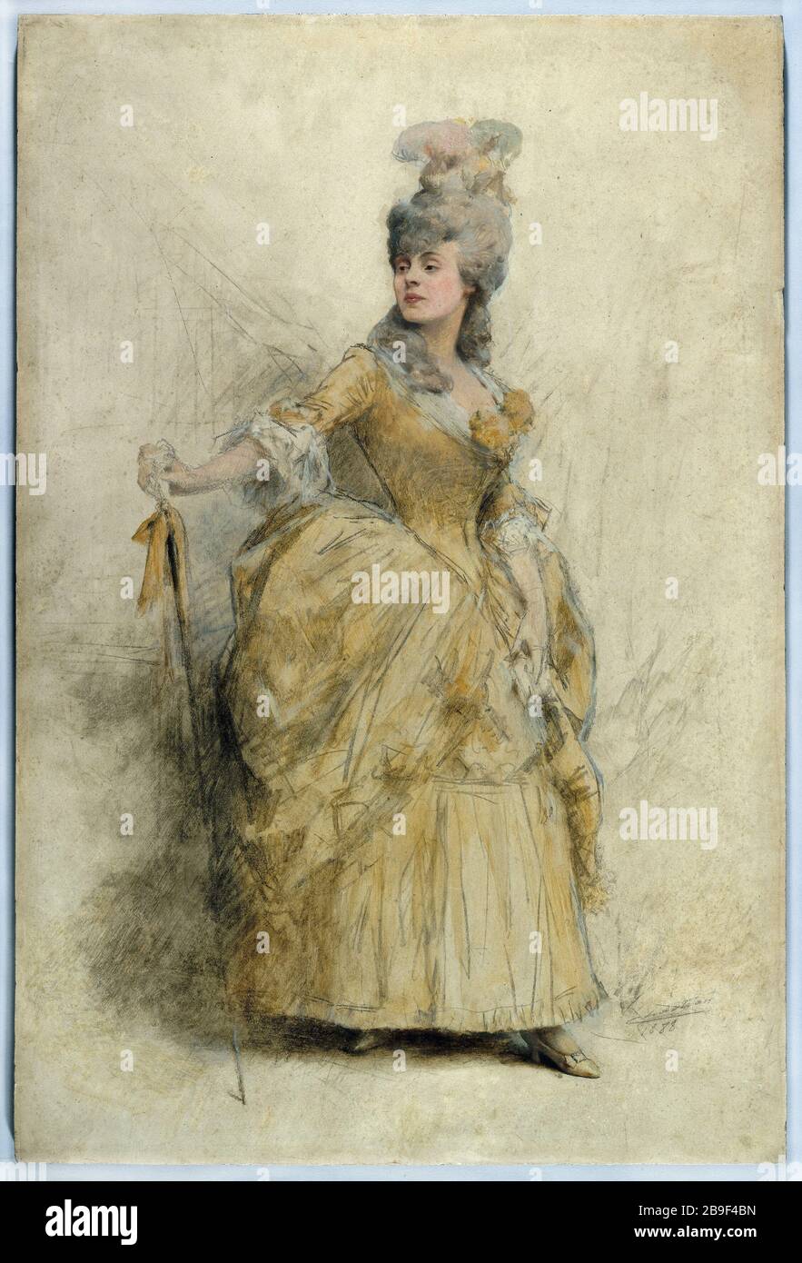 REJANE IN THE ROLE OF MONTANSIER Théobald Chartran (1849-1907). Réjane ...