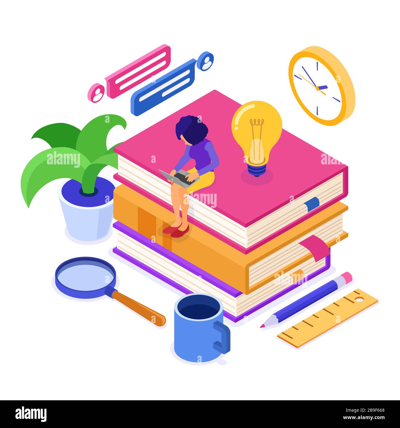 Online Distance Education From Home Stock Vector Image Art Alamy