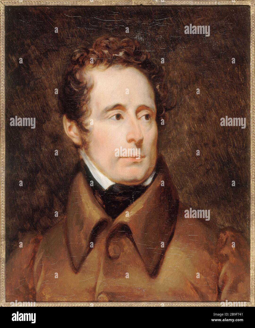 BARON FRANCOIS GERARD - ALPHONSE DE LAMARTINE 'Alphonse de Lamartine (1790-1869), poète, historien et homme politique', d'après le baron François Gérard (1770-1837). Huile sur toile. Paris, musée Carnavalet. Stock Photo