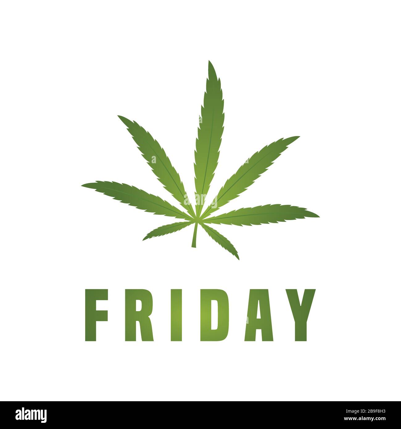 friday cannabis leaf typography vector illustration EPS10 Stock Vector