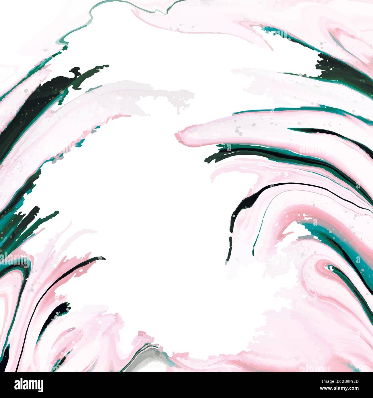 Abstract illustration fluid art design background pink dark green color ...