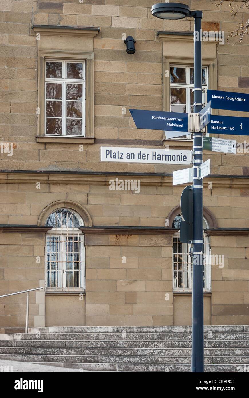 Signposting place at Harmonie, guidepost for tourism and visitors Stock Photo