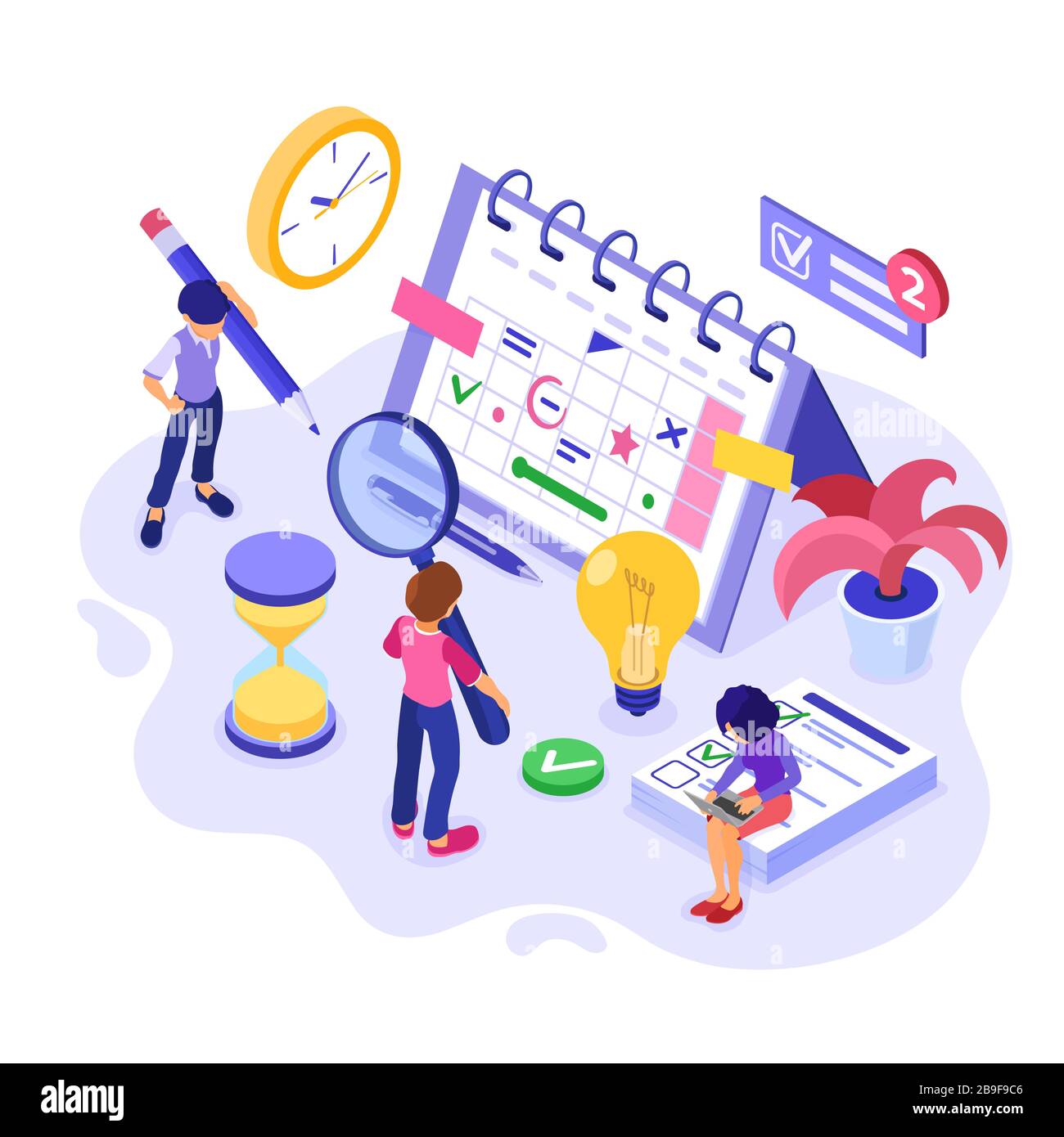 Planning shedule time management Stock Vector