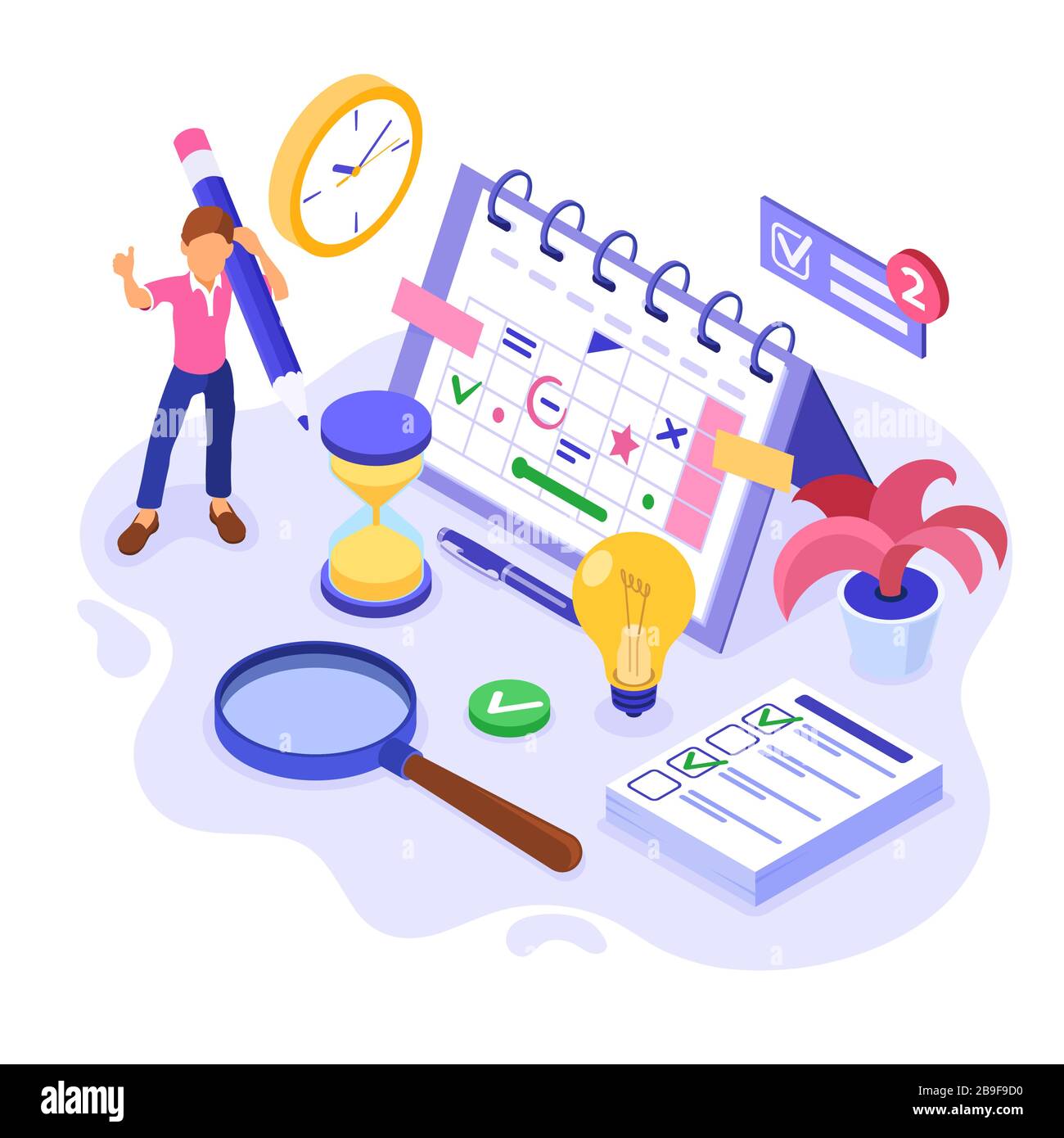 Planning shedule time management Stock Vector