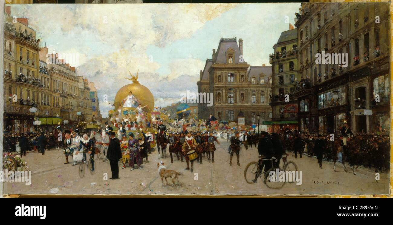 MI-CAREME A PARIS Luigi Loir (1845-1916). 'Mi-carême à Paris'. Huile sur toile. Paris, musée Carnavalet. Stock Photo