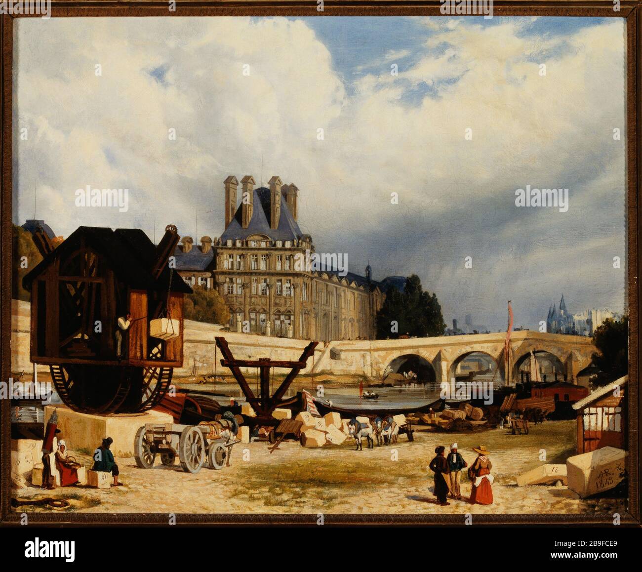 The Tuileries and the Pont Royal, in 1843 Arthur Henry Roberts (1819-1900?). Les Tuileries et le Pont Royal, en 1843. Huile sur toile. Paris (Ier arr.), 1843. Paris, musée Carnavalet. Stock Photo