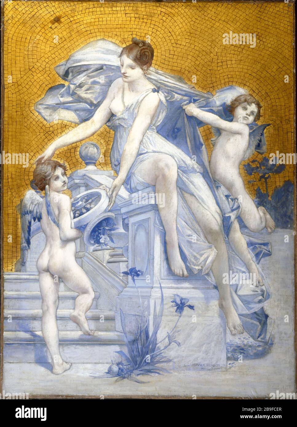 ALLEGORY OF FORTUNE Luc-Olivier Merson (1846-1920). 'Allégorie de la Fortune'. Huile sur toile, 1896. Paris, musée Carnavalet. Stock Photo