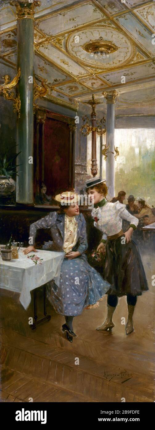 Women in coffee Alonzo Perez (1881-1914). 'Femmes au café'. Huile sur bois. Paris, musée Carnavalet. Stock Photo