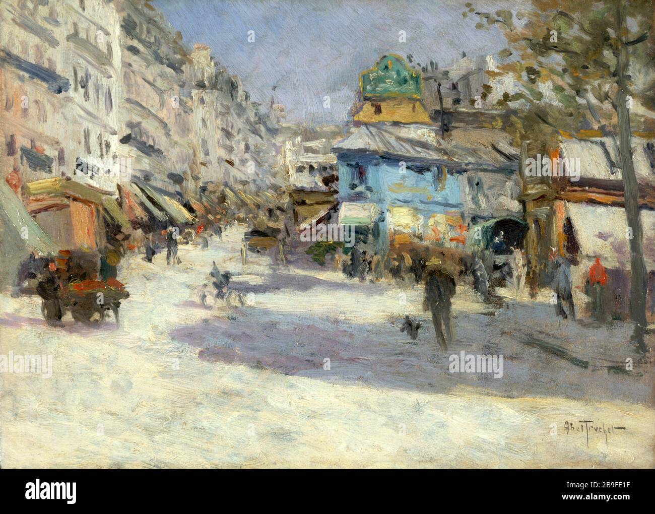 LEPIC THE STREET AND PLACE White Louis-Abel Truchet (1857-1918). 'La rue Lepic et la place Blanche'. Huile sur bois. Paris, musée Carnavalet. Stock Photo