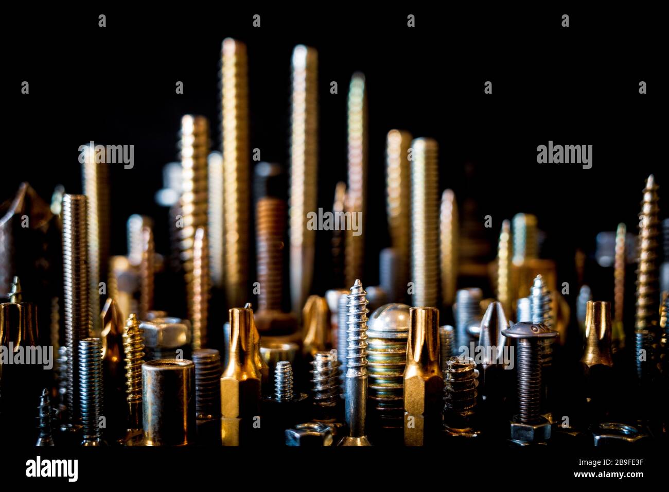 Screws, Bolts and Nuts City Skyline, Miniature City Stock Photo Alamy