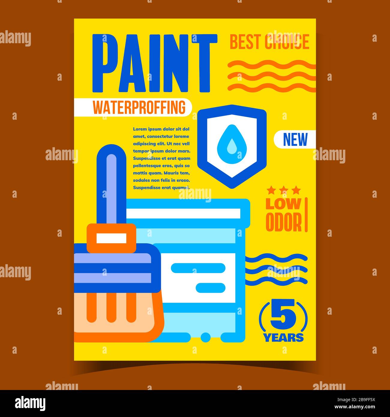 Waterproofing Paint Advertising Poster Vector Stock Vector Image & Art
