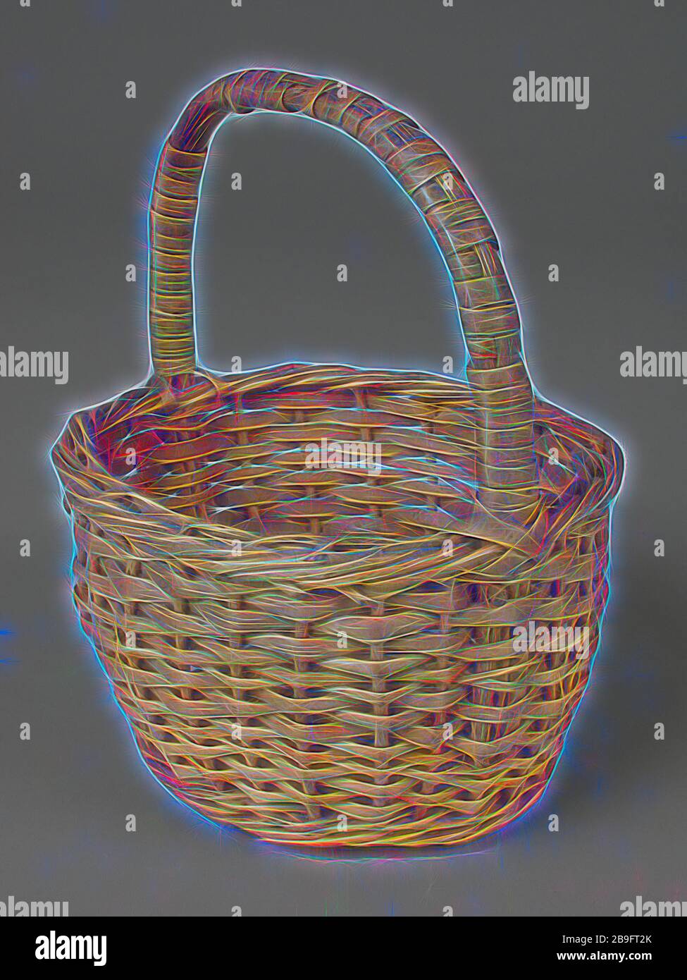 Braided rattan miniature market basket, basket miniature toy relaxant model  rattan reed, braided Round basket bottom diameter smaller than opening with  handle 1868 Sibilla van Embden play transport kitchen Stock Photo - Alamy