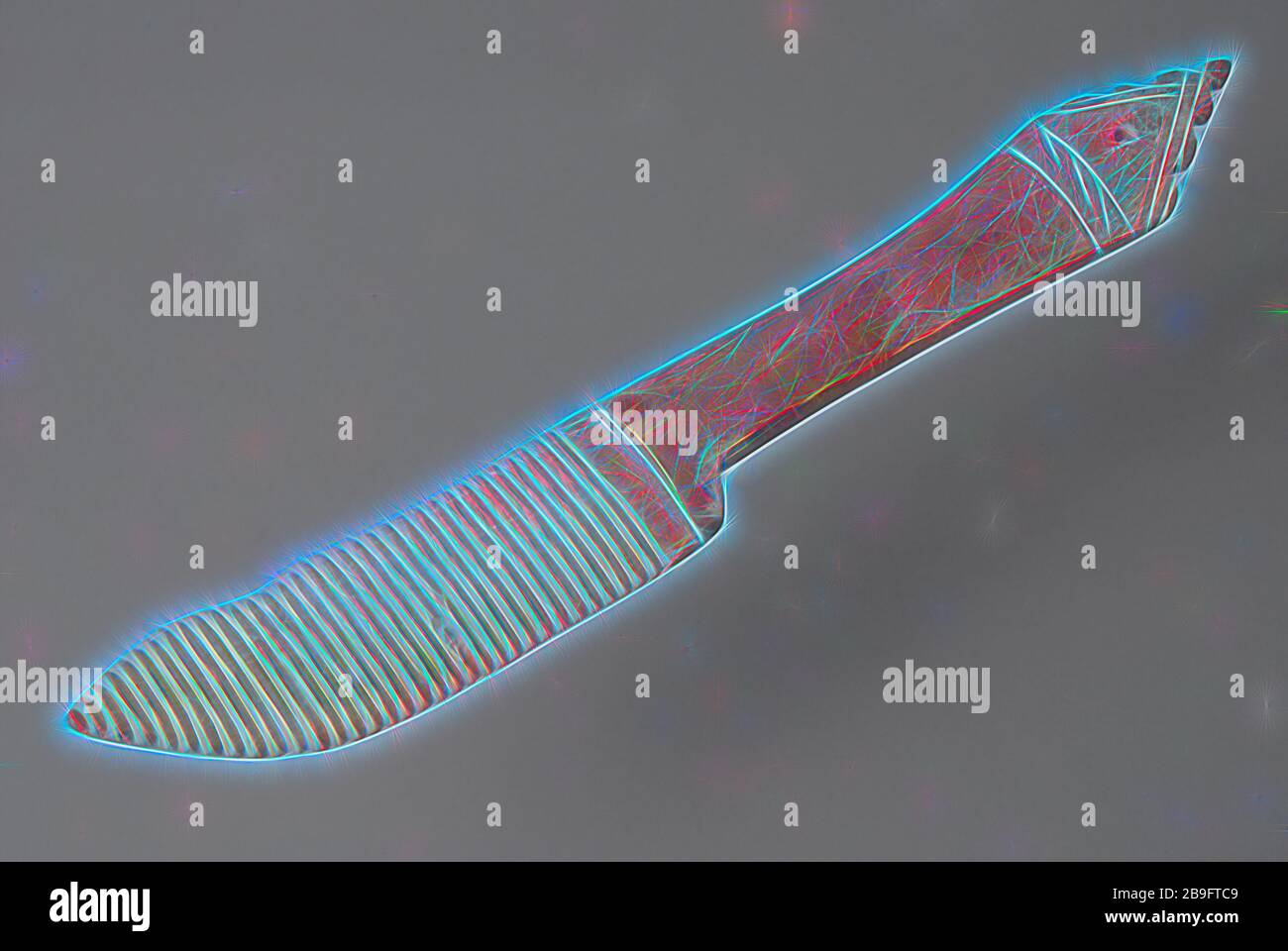 Leg cut butter spatula with ribbed blade and bent tip, butter knife