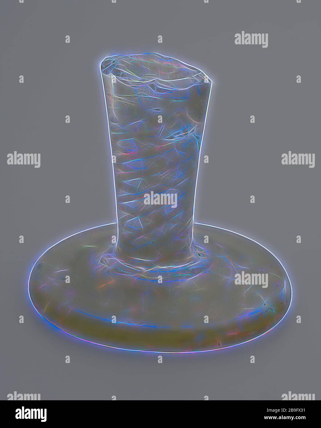 Fragment of foot and stem of goblet with whiteopaque threads in stem