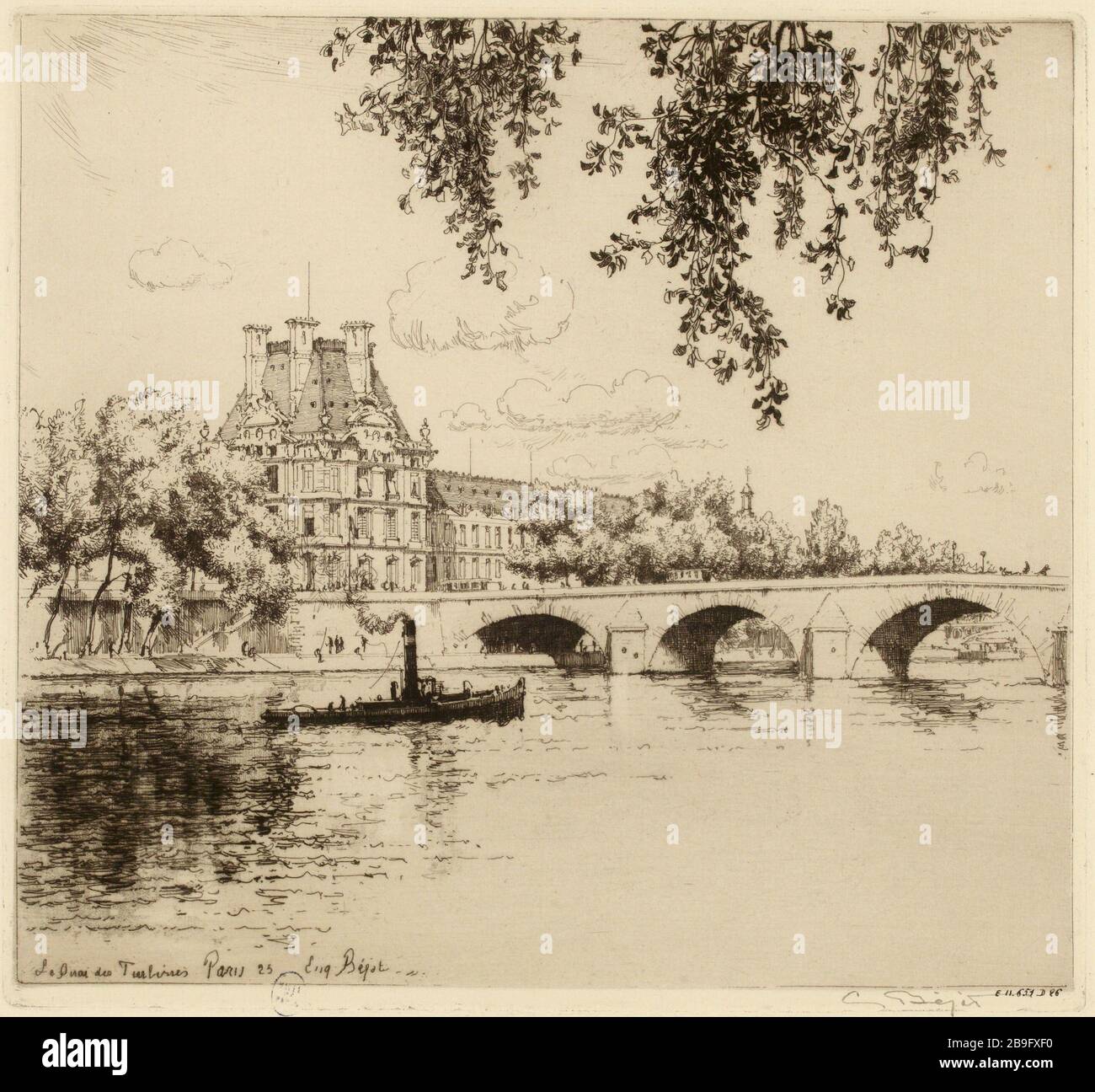 The Quai des Tuileries (listed security (letter)) Stock Photo