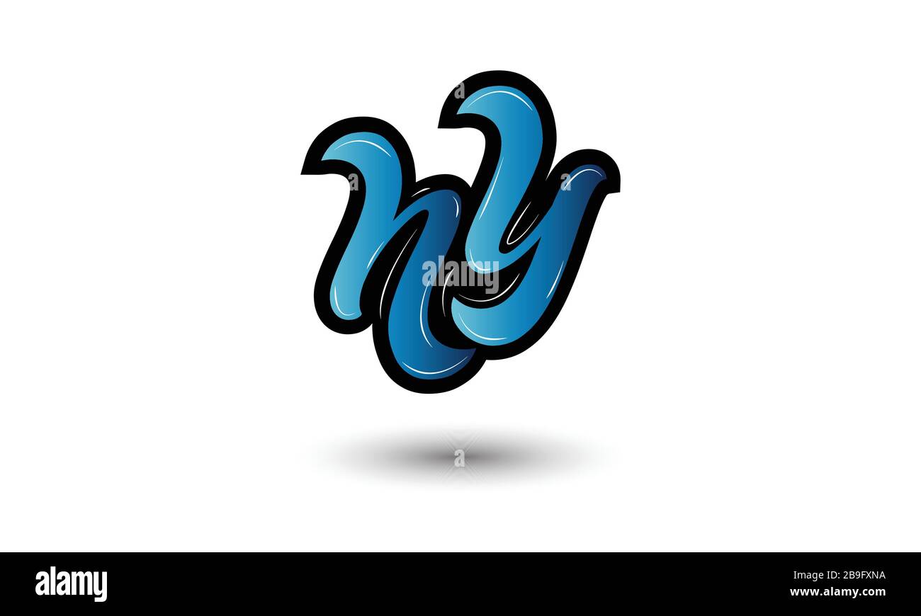 Initial Monogram Letter NY Logo Design Vector Template. NY Letter Logo Design Stock Vector